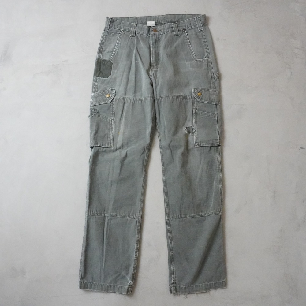Vintage Carhartt Ripstop Cargo Pants 34x34 Mens Moss Green B342 Relaxed Fit
